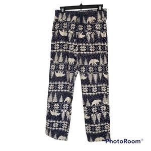 Old Navy flannel winter lounge/PJ pants women’s small navy/white fair isle print